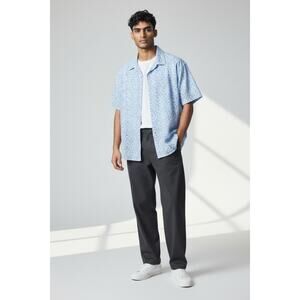 JACK MAVERICK Blue & White Floral Patten Casual Button Down Men's Size Large